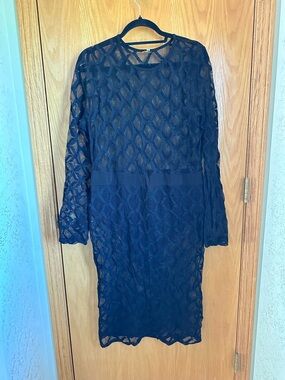 Black Lace Long-Sleeve Dress